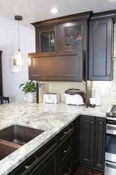 Love the cabinets and light marbled granite counter top