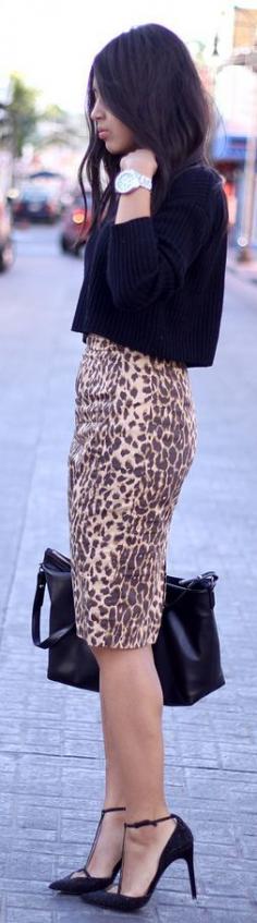 Leopard Pencil Skirt by Brunette Braid - I love this skirt!