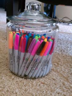 Sharpie Cookie Jar Office Organization! Check out Dieting Digest