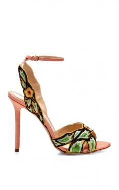 Paradise Embroidered Silk-Shantung Sandals by Charlotte Olympia Now Available on Moda Operandi