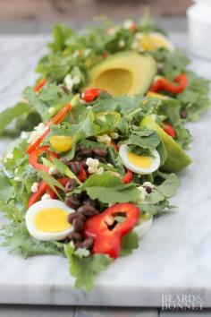 Southwest Baby Kale Salad with Cumin-Ginger-Sage Dressing {Beard and Bonnet} #glutenfree