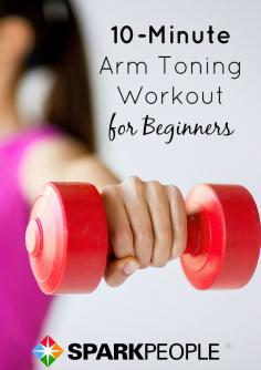 10-Minute Arm Toning Workout Video | via @SparkPeople #fitness #exercise #dumbbells #beginner
