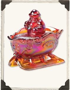 OPALESCENT CARNIVAL GLASS CANDY DISH