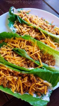 I never thought about using lettuce like that! Great idea. Also, another low carb recipe for shredded chicken tacos.