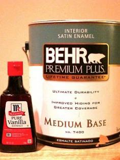 Remembering this when i paint my new house -- To get rid of paint fumes... add a tablespoon of vanilla extract to a gallon of paint, mix well. It does not effect paint color! And makes the whole room smell like vanilla when you're done!            Need this now!!!