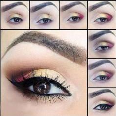 A Pop of Color - #eyemakeup #makeup #eyeshadow #eyes #eyecolor #eyetutorial #howtoeyes - bellashoot.com