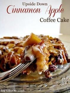 Upside-Down Cinnamon Apple Coffee Cake - Lady Behind the Curtain