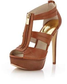 MICHAEL Michael Kors Berkley Leather T-Strap Sandal, Luggage for $ / Wantering