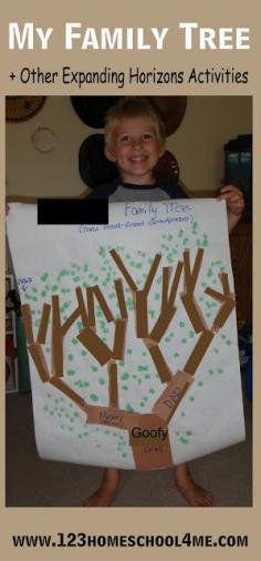 My Family Tree - Homeschool Social Studies Expanding Horizons Kindergarten Unit #kindergarten