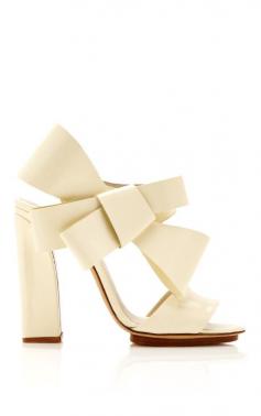 Shop Bow Slingback Leather Sandals by Delpozo Now Available on Moda Operandi