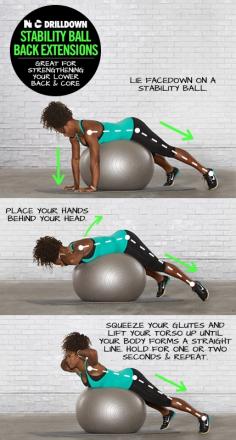 Strengthen your lower back & core with Stability Ball Back Extensions. #training #drills #nike