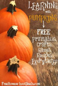 Learning with Pumpkins: Free Pumpkin Printables, Crafts, Recipes + More!