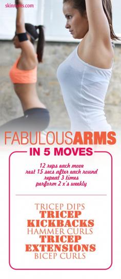 Fabulous Arms in 5 Moves. #workoutsforwomen #bicepworkout #tricepworkout #armworkout