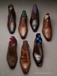 Match the right shoe with the right outfit. Black shoes go with almost every color suit. Brown shoes go well with navy or khaki. Don't forget the right color of socks!!!
