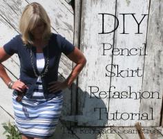 DIY Pencil Skirt Refashion Tutorial