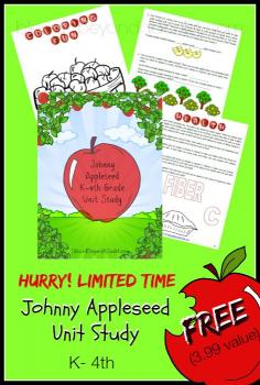 FREE Who is Johnny Appleseed Unit Study for K-4th! So cute!