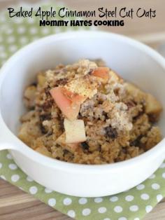 Baked Apple Cinnamon Steel Cut Oats with Udi's #AncientGrains #Sponsored