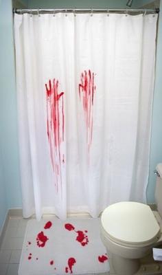 Do this to decorate guest bath... kids might be to scared to use the restroom by themselves! Simple but scary!