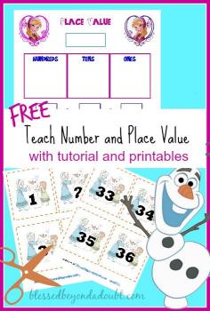 Frozen Teaching Place Value and Number Recognition Printables! - www.blessedbeyond...