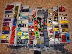 Great idea.  Use a fishing tackle box to store all the little cars.