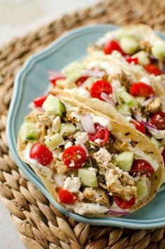 Greek Chicken Tacos with Whipped Feta - Krafted Koch