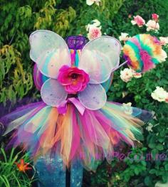 Rainbow Butterfly Fairy Pixie Cut Tutu Dress by punknpiecouture, $50.00