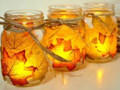 As if fall leaves weren't pretty enough on their own, decoupaging them onto Mason jars as seen on Spark and Chemistry means you can enjoy their beauty year-round.