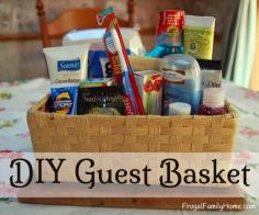 Put those free samples to good use in a guest basket for your guest bedroom or bathroom.