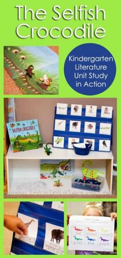 The Selfish Crocodile Kindergarten Literature Unit in Action #homeschool #kindergarten