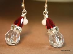 HoHoHo Santa is Coming Swarovski crystal earrings, Holiday Jewelry, Christmas Jewelry, Winter jewelry, SS lever back earrings. $24.00, via Etsy.