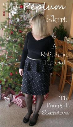 The Peplum skirt Refashion Tutorial