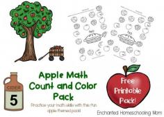 Are you ready for some apple themed fall fun? Then get ready with this Apple Math Pack with a FREE Apple Math Pack Count and Color set! #freeprintable #fallprintable #applelesson