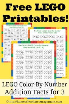 Free LEGO Worksheets for Kids #lego #worksheetsforkids #math