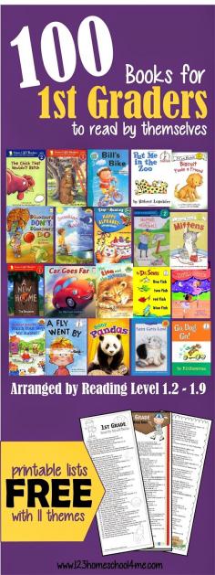 100 Books for 1st Graders to Read by themselves (with free printable bookmark!) #bookrecommendations #1stgrade