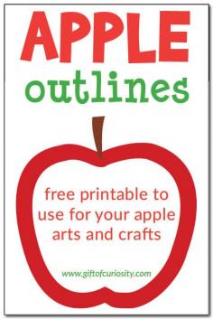 Apple outlines - free printable red and green apple outlines to use for all your apple arts and crafts #apples #freeprintables || Gift of Curiosity