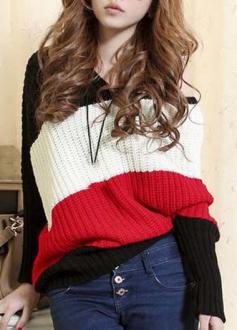 
                        
                            Cute Multi Colored Round Neck Knitted Sweater
                        
                    