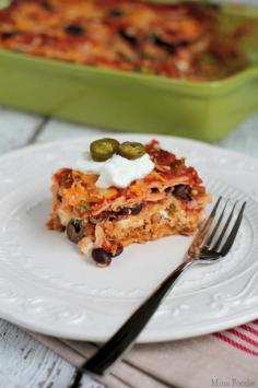 Tex-Mex Lasagna (Gluten Free)... Perfect for game day  or a casual family meal.  No one will even think to miss the gluten. #GlutenFree #sponsored #McCormickFlavor #casserole