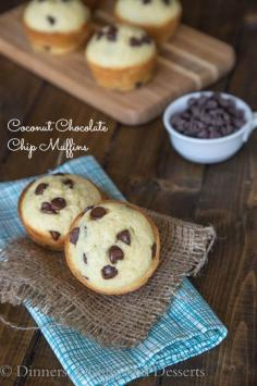 Coconut Chocolate Chip Muffins {Dinners, Dishes, and Desserts}