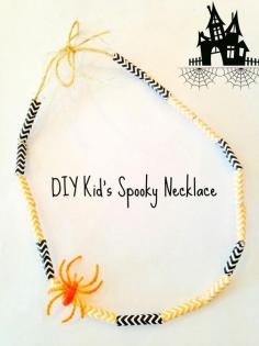 DIY Kid's Spooky Halloween Necklace - great for fine motor skills and preschool crafts