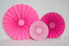 PINKS Trio  Pinwheels / Medallions / Fans by peckled on Etsy