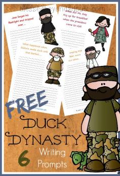 FREE Duck Dynasty printables! Fun writing prompts!