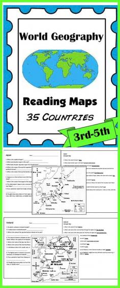 
                        
                            World Geography: Reading Maps (35 Countries). This 100+ page download gives students ample opportunity to practice the skills of reading maps while learning about 35 different countries! Also included: Country Study Graphic Organizer. Download Club members can download @ www.christianhome...
                        
                    