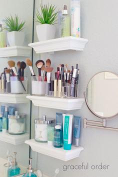 few small shelves to provide great storage for makeup/hair items