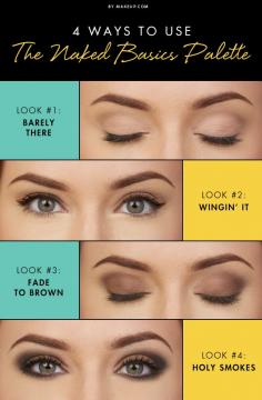 4 Ways To Use The Naked Basics Palette I #makeup #cosmetics #beauty #howto #tutorial #eyes #eyeshadow #face #eyeliner #urbandecay #nakedbasics #smokey #brown #palette  www.pampadour.com