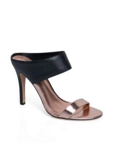 Metallic and black heels
