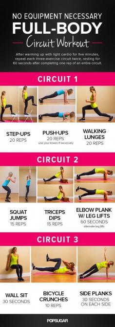 
                        
                            Full-Body Circuit Workout >> no equipment necessary
                        
                    