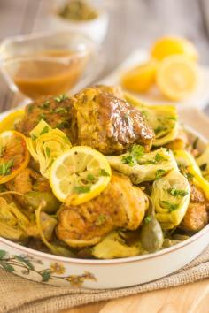 Slowly cooked to juicy, tender perfection, this Lemon Artichoke Slow Cooker Chicken tastes so fresh and exotic , it'll knock you right off your feet.