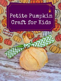 Petite Pumpkin coffee Filter craft for kids - great for fall home decor and halloween crafts