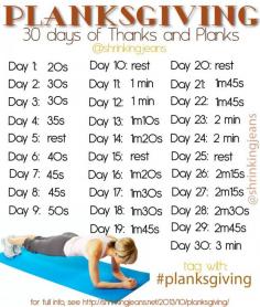 
                        
                            Planksgiving: 30 Days of Thanks and Planks {monthly workout calendar}
                        
                    