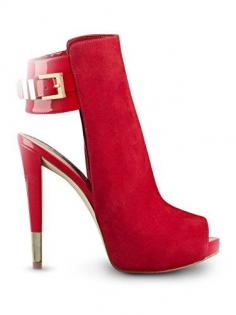 
                        
                            GUESS Women's Catea Peep-Toe Cutout Booties, RED MULTI SUEDE
                        
                    